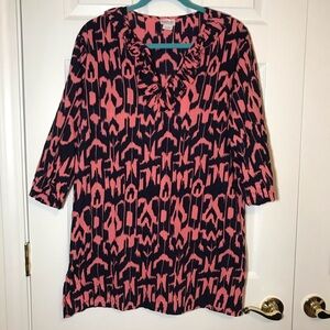 Pink and Navy Blue Tunic/Swimsuit Cover Up